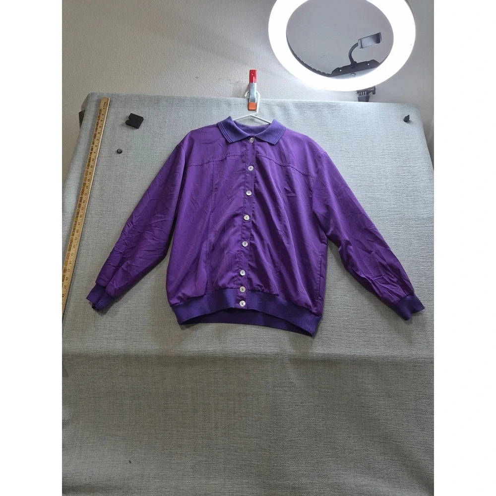 Vintage Teddi Jacket Womens Purple Lined Winter Casual Streetwear Button Front